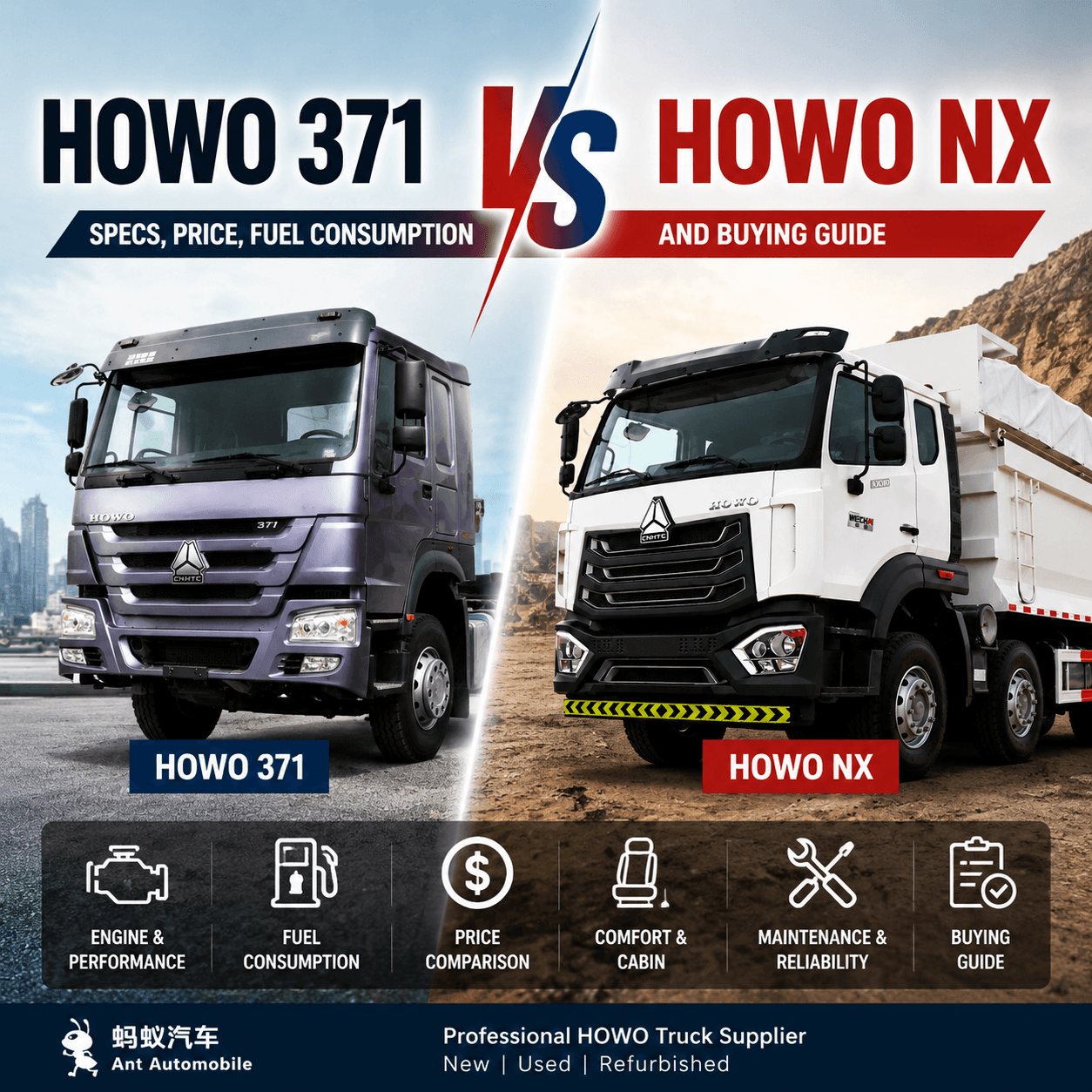 HOWO 371 vs HOWO NX: Mga Detalye, Presyo, Pagkonsumo ng gasolina at Gabay sa Pagbili