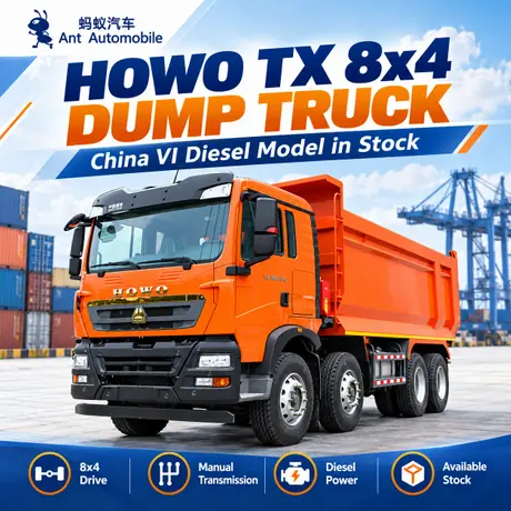 HOWO TX 8x4 Dump Truck for Sale - China VI Diesel Model in Stock.webp